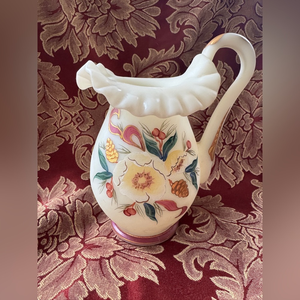 Vintage Fenton Hand Painted Christmas Pitcher – Limited Edition 552/900